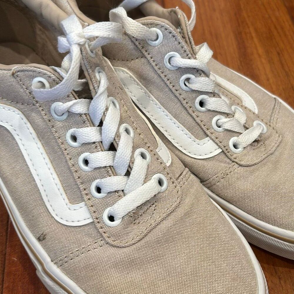 Vans Old Skool Tan Canvas Sneakers Women’s Size 8 Beige Skate Shoes - Picture 6 of 15
